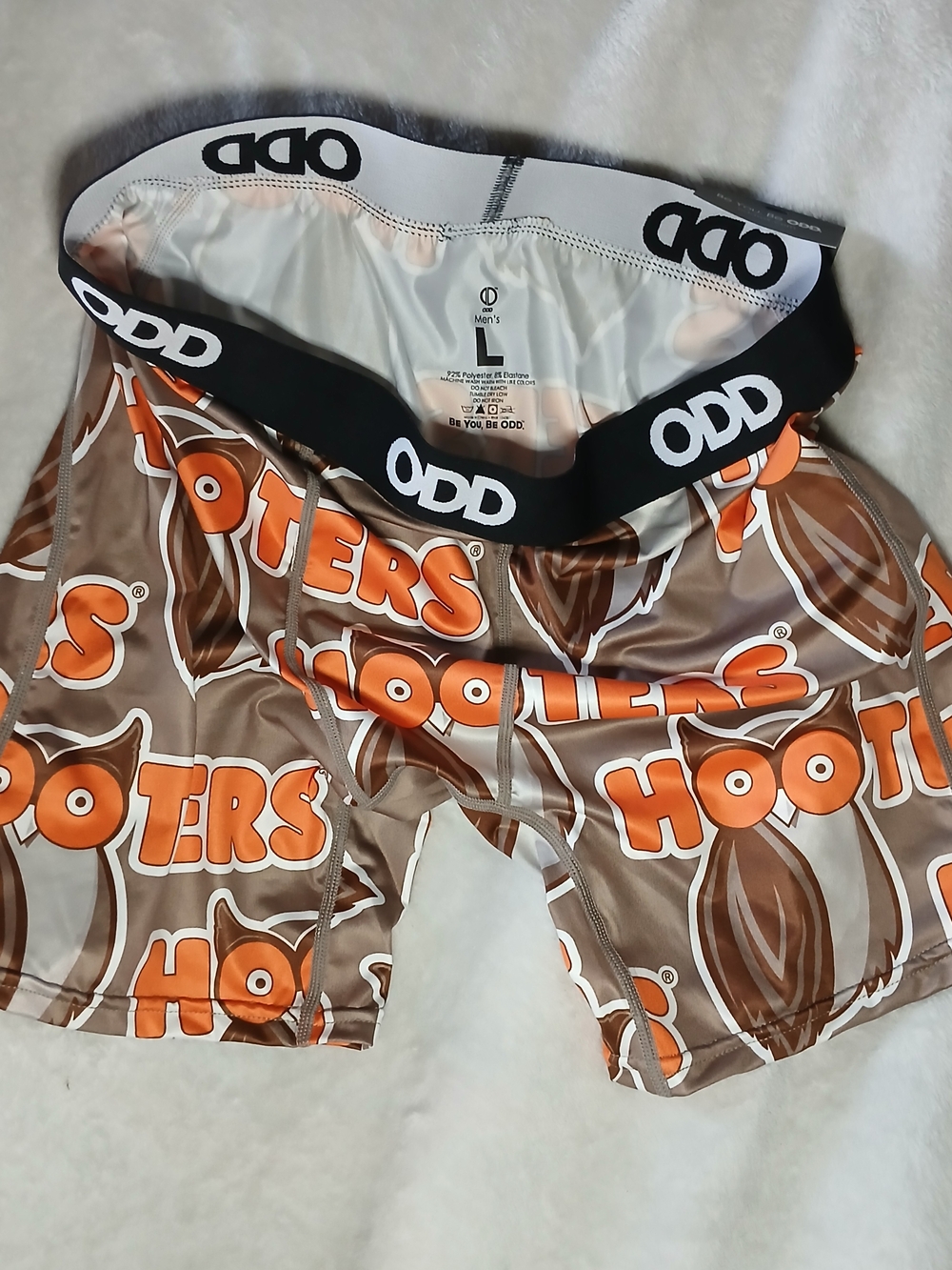 ODDY Men's Boxer Briefs - Brown & Orange Hooters Print